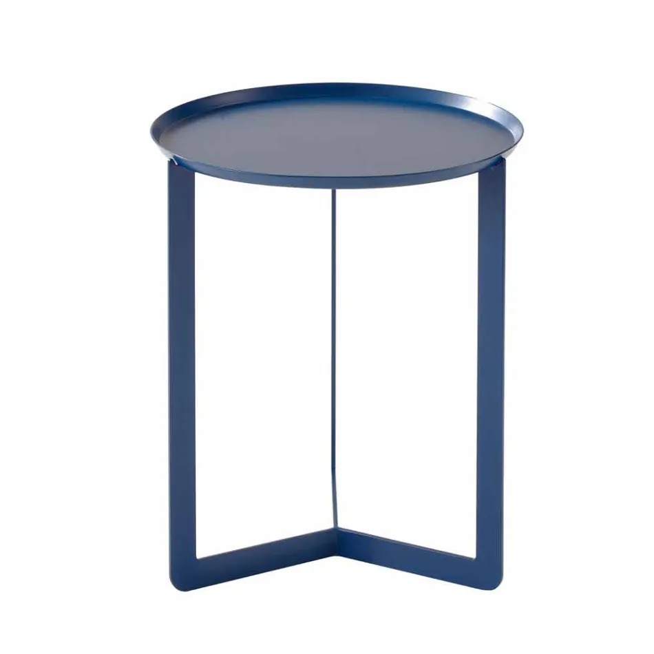 Round Design Coffee Table for Lounge in Colored Metal - Stephane Viadurini