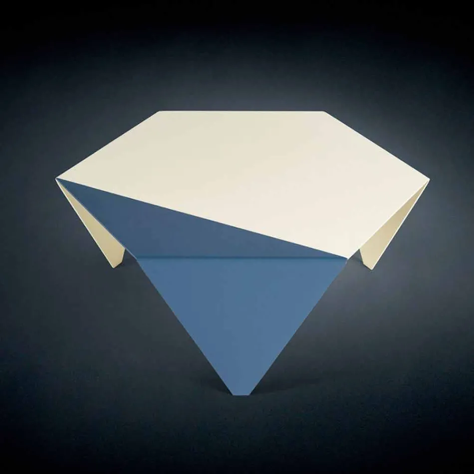 Coffee table in two-tone metal design Coffee laser cut Ruche Viadurini