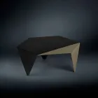 Coffee table in two-tone metal design Coffee laser cut Ruche Viadurini