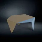 Coffee table in two-tone metal design Coffee laser cut Ruche Viadurini