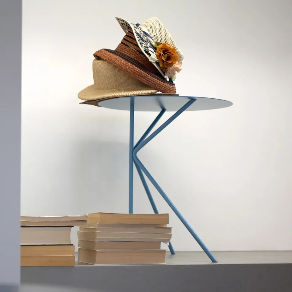 Round Metal Coffee Table, Design in Various Colours and 2 Sizes - Olesya Viadurini