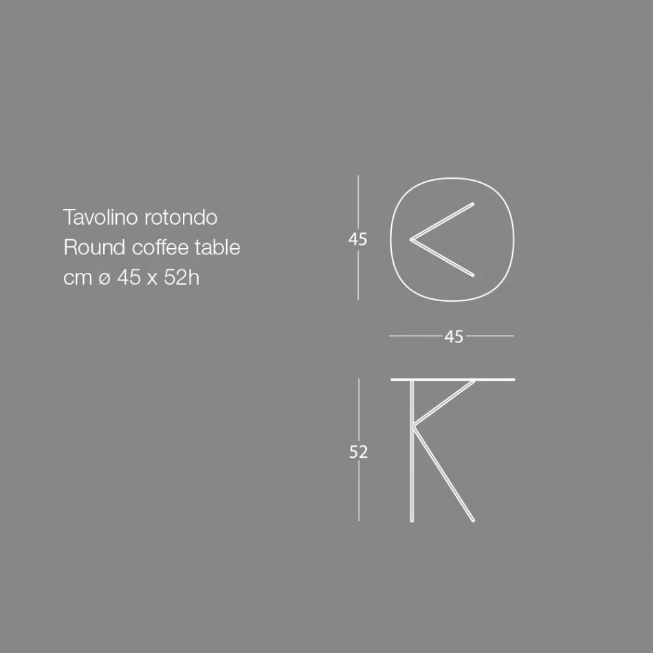 Round Metal Coffee Table, Design in Various Colours and 2 Sizes - Olesya Viadurini