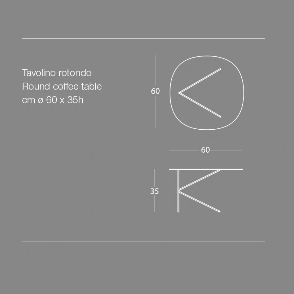 Round Metal Coffee Table, Design in Various Colours and 2 Sizes - Olesya Viadurini