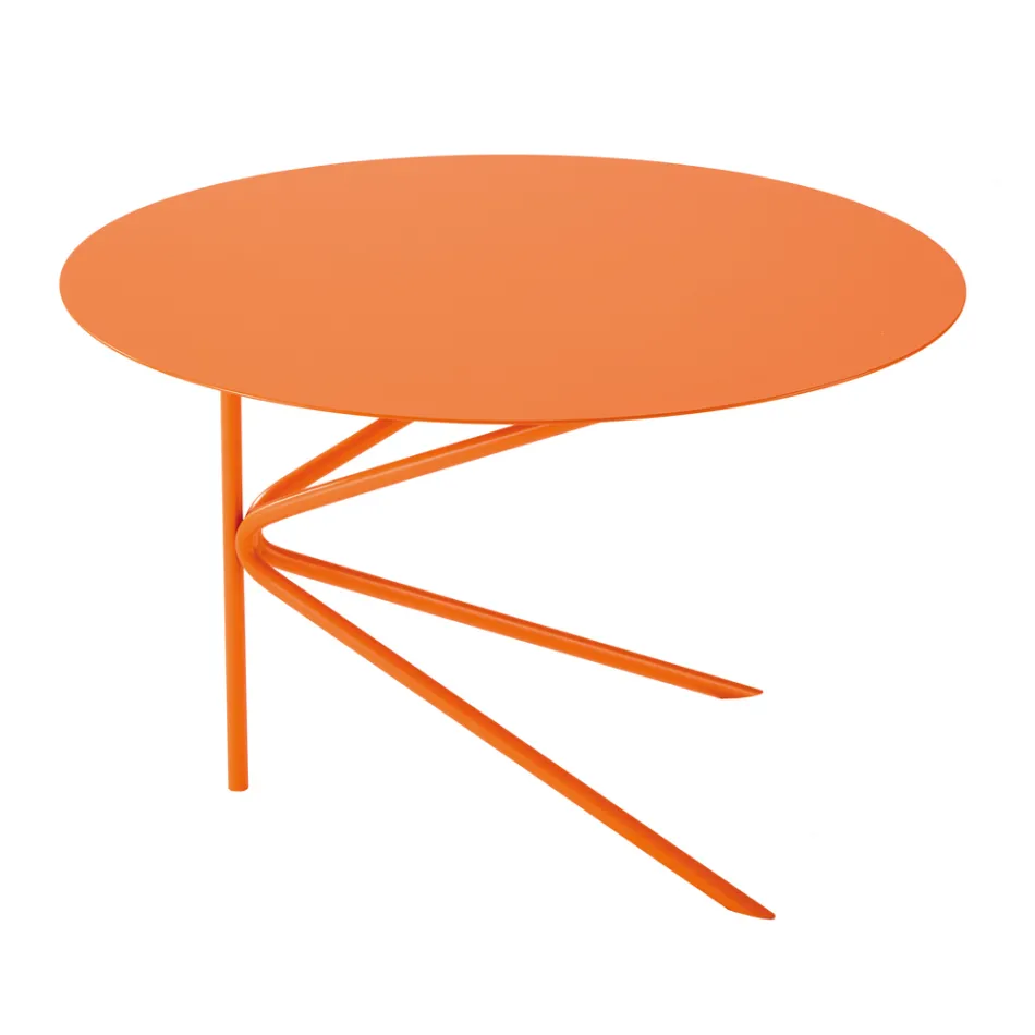 Round Metal Coffee Table, Design in Various Colours and 2 Sizes - Olesya Viadurini