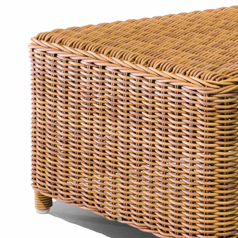 Garden Coffee Table in Woven Synthetic Rattan - Yves Viadurini