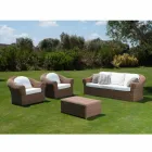 Garden Coffee Table in Woven Synthetic Rattan - Yves Viadurini