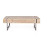 Coffee Table for the Lounge in Fir Wood and Steel - Ilenia Viadurini