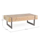 Coffee Table for the Lounge in Fir Wood and Steel - Ilenia Viadurini