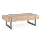 Coffee Table for the Lounge in Fir Wood and Steel - Ilenia Viadurini