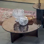 Round Glass Coffee Table for Lounge Design 3 Sizes - Imolao Viadurini