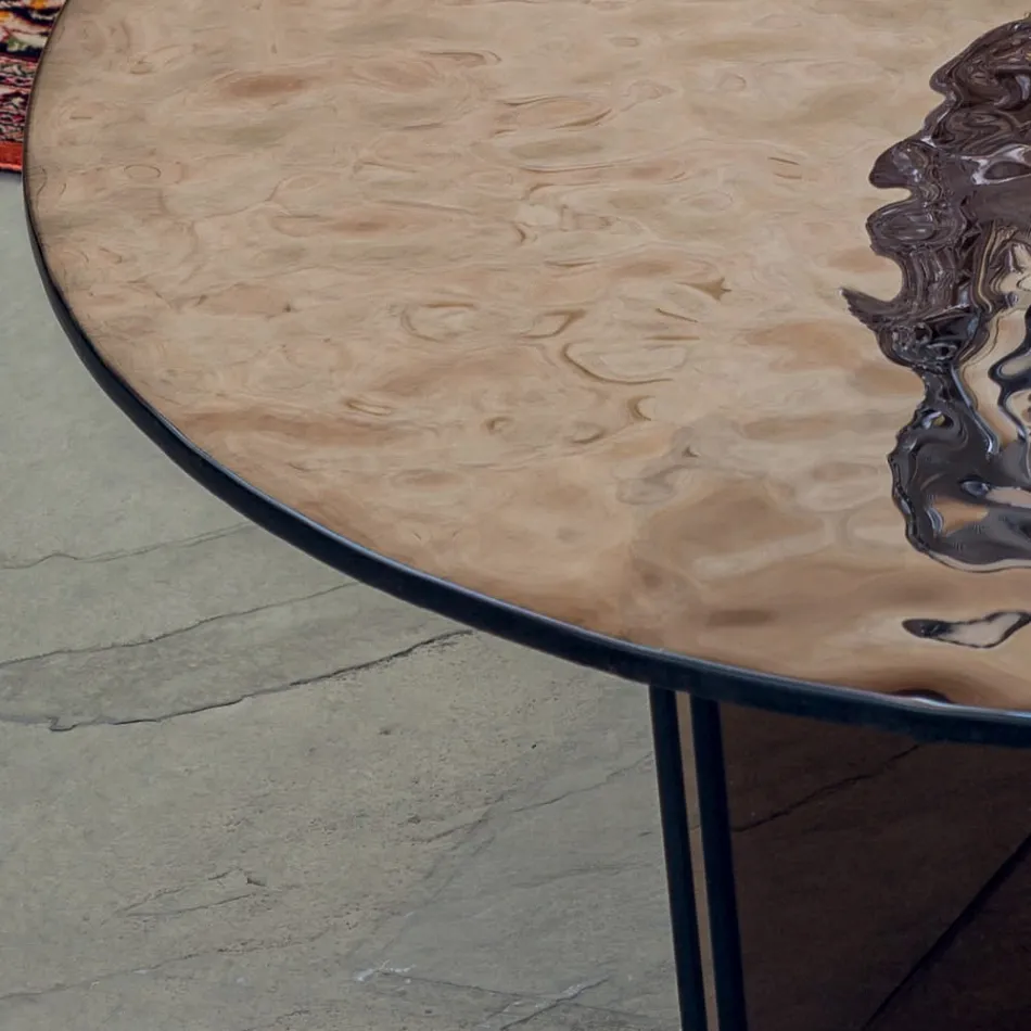 Round Glass Coffee Table for Lounge Design 3 Sizes - Imolao Viadurini