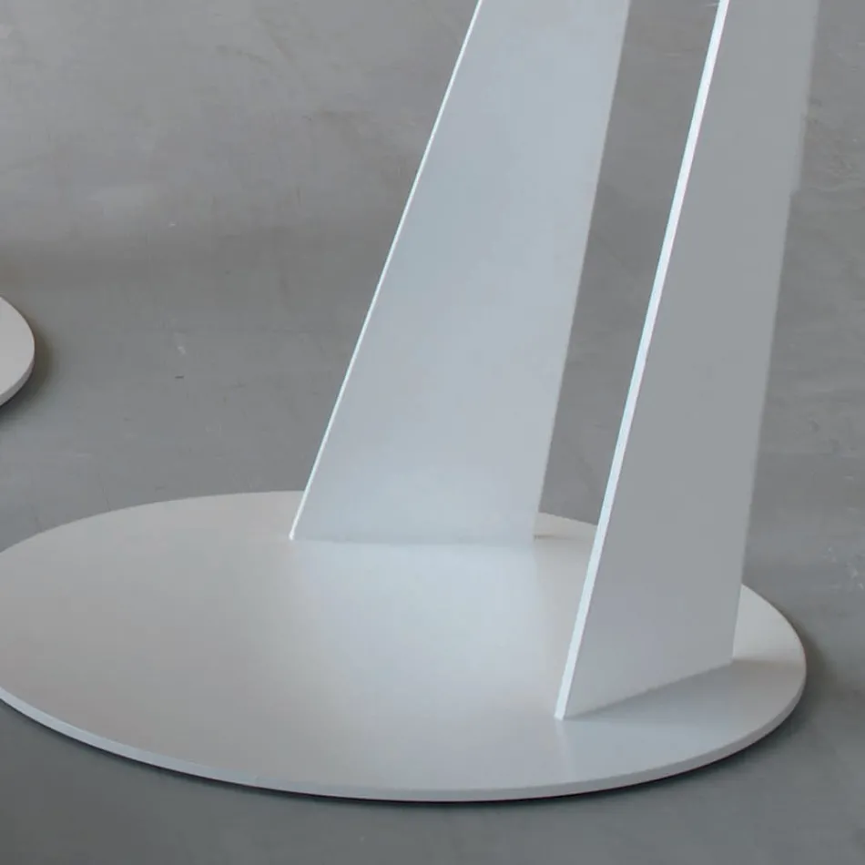 Round Coffee Table in Inclined Metal and Ceramic 3 Sizes - Coriko Viadurini