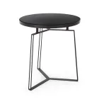 Round Coffee Table in Black Steel and Glass Top 2 Sizes - Zanzino Viadurini