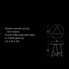 Round Coffee Table in Luxury Marble Effect Metal and Glass - Magali Viadurini