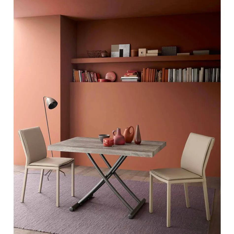 Coffee Table Convertible into a Made in Italy Design Kitchen Table - Genio Viadurini