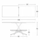 Modern Transformable Coffee Table in Wood and Metal Made in Italy - Gabri Viadurini