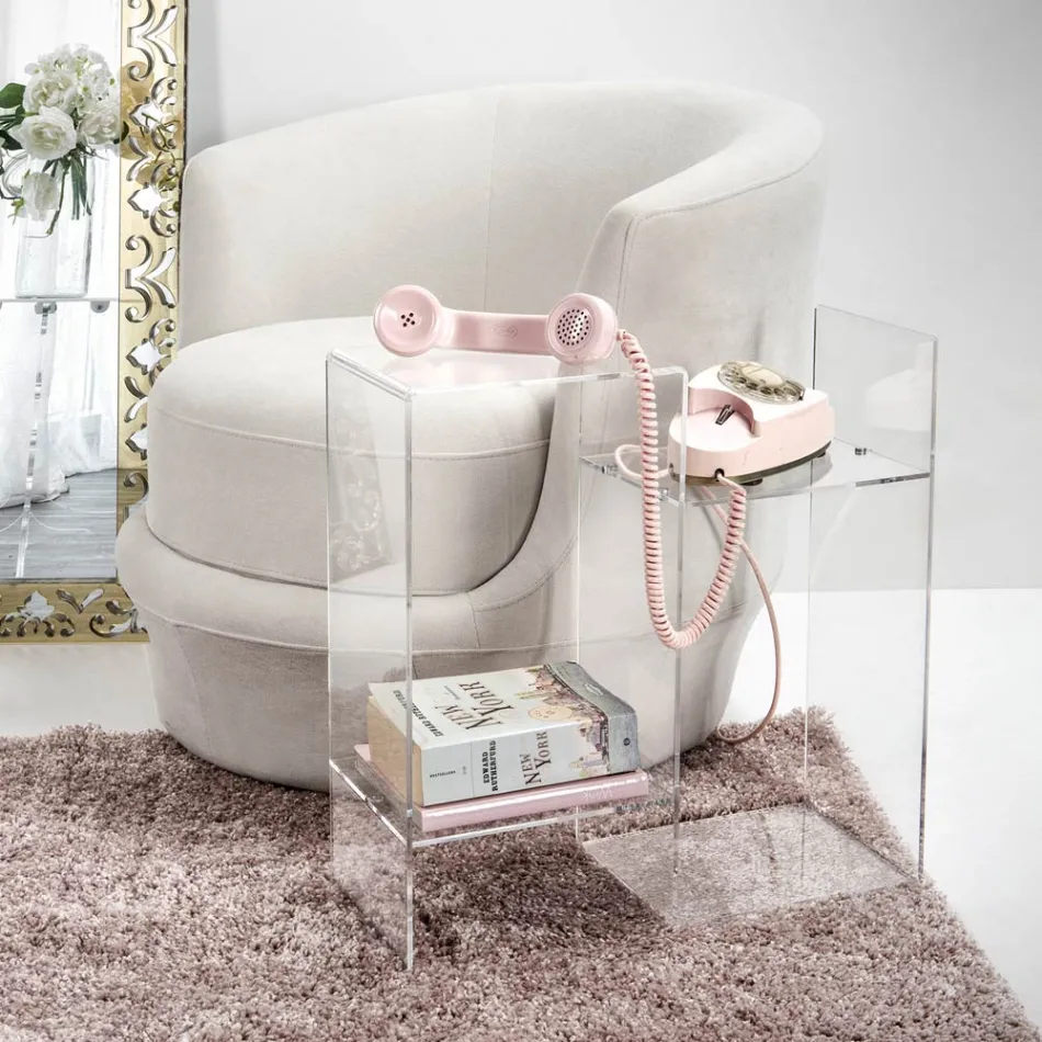 Sofa Table in Transparent or Fume Plexiglass Made in Italy - Janne Viadurini