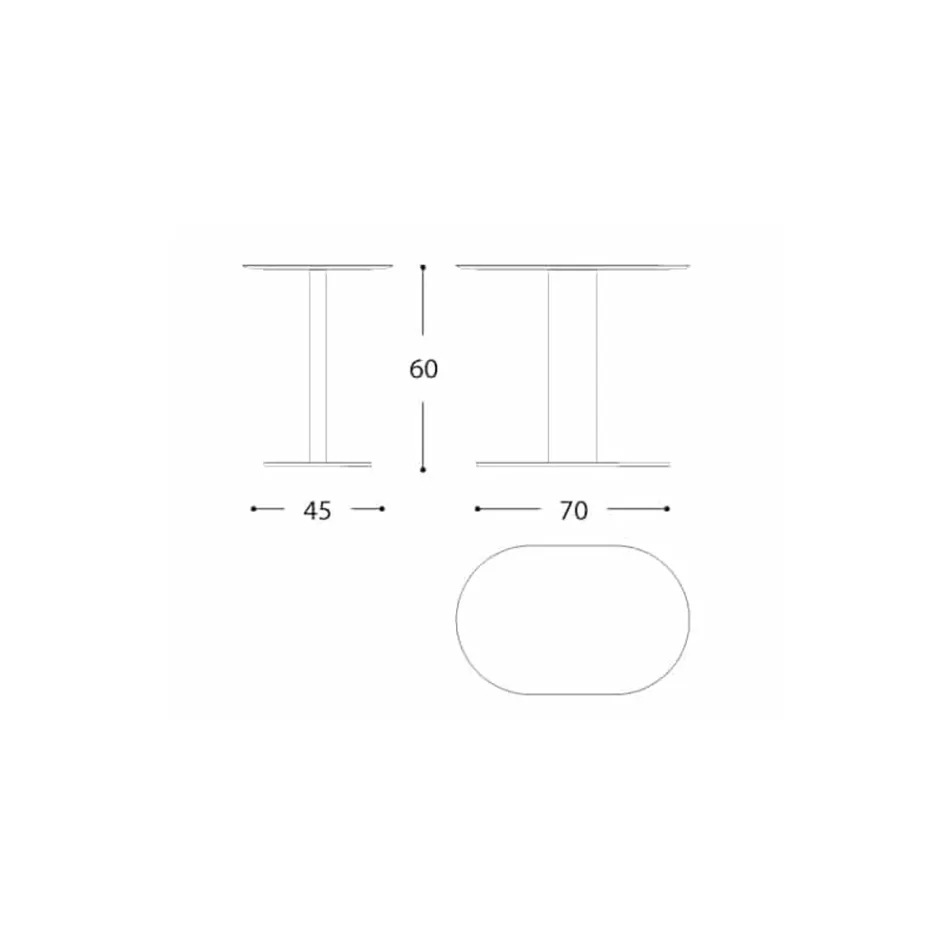 Aluminium and Steel Outdoor Coffee Table Made in Italy - Plinto by Varaschin Viadurini