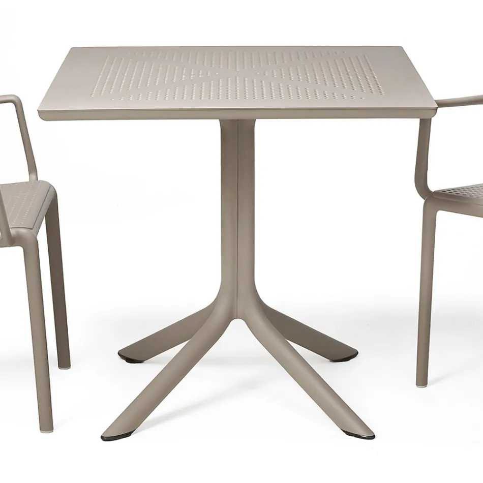 Outdoor Coffee Table with Perforated Polypropylene Top - Fork Viadurini
