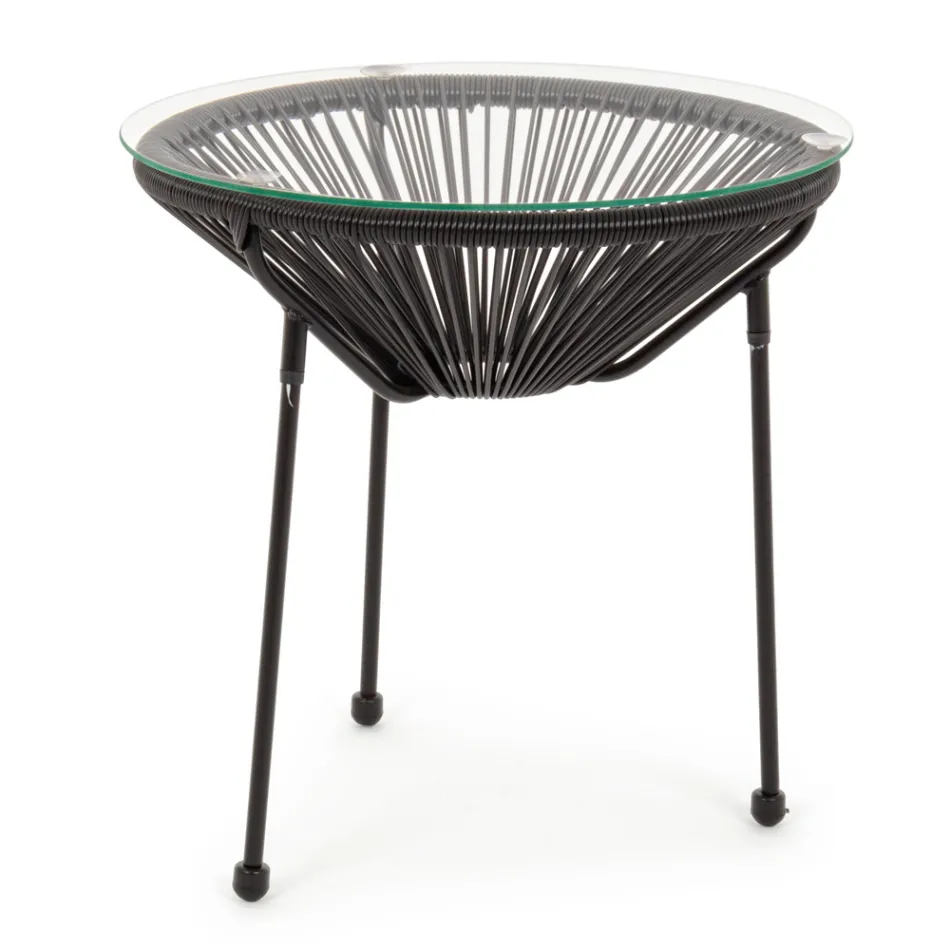 Outdoor Steel Coffee Table with Designer Glass Top - Spumolizia Viadurini