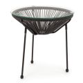 Outdoor Steel Table with Design Glass Top - Spumolizia