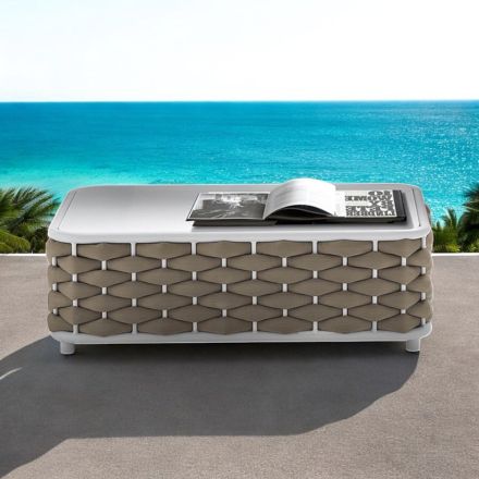 Outdoor Coffee Table in Aluminium and Hand Woven Fabric - Reda Viadurini