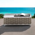 Outdoor Coffee Table in Aluminium and Hand Woven Fabric - Reda