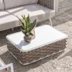 Outdoor Coffee Table in Aluminium and Hand Woven Fabric - Reda Viadurini