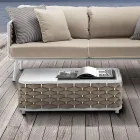 Outdoor Coffee Table in Aluminium and Hand Woven Fabric - Reda Viadurini