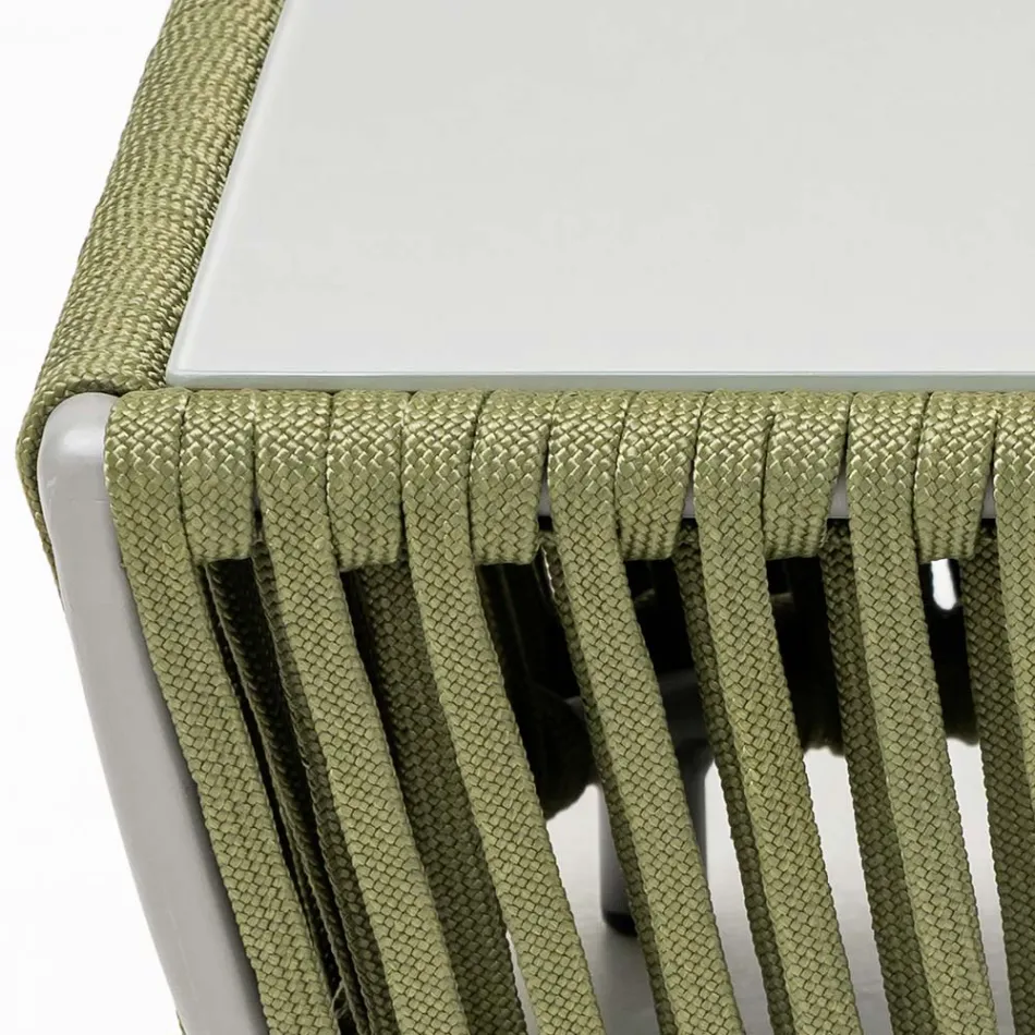 Outdoor Coffee Table in Aluminium and Woven Fabric - Eugene Viadurini