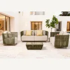Outdoor Coffee Table in Aluminium and Woven Fabric - Eugene Viadurini