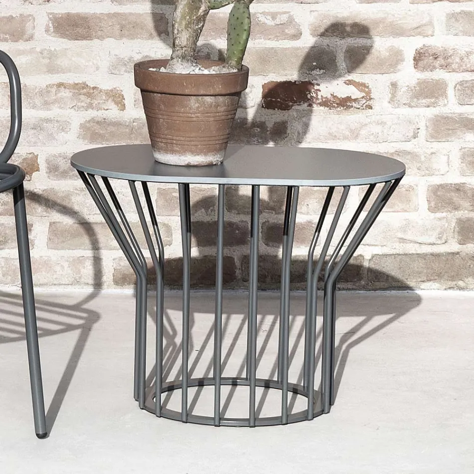 Outdoor coffee table in Hpl and metal Made in Italy - Guerrino Viadurini