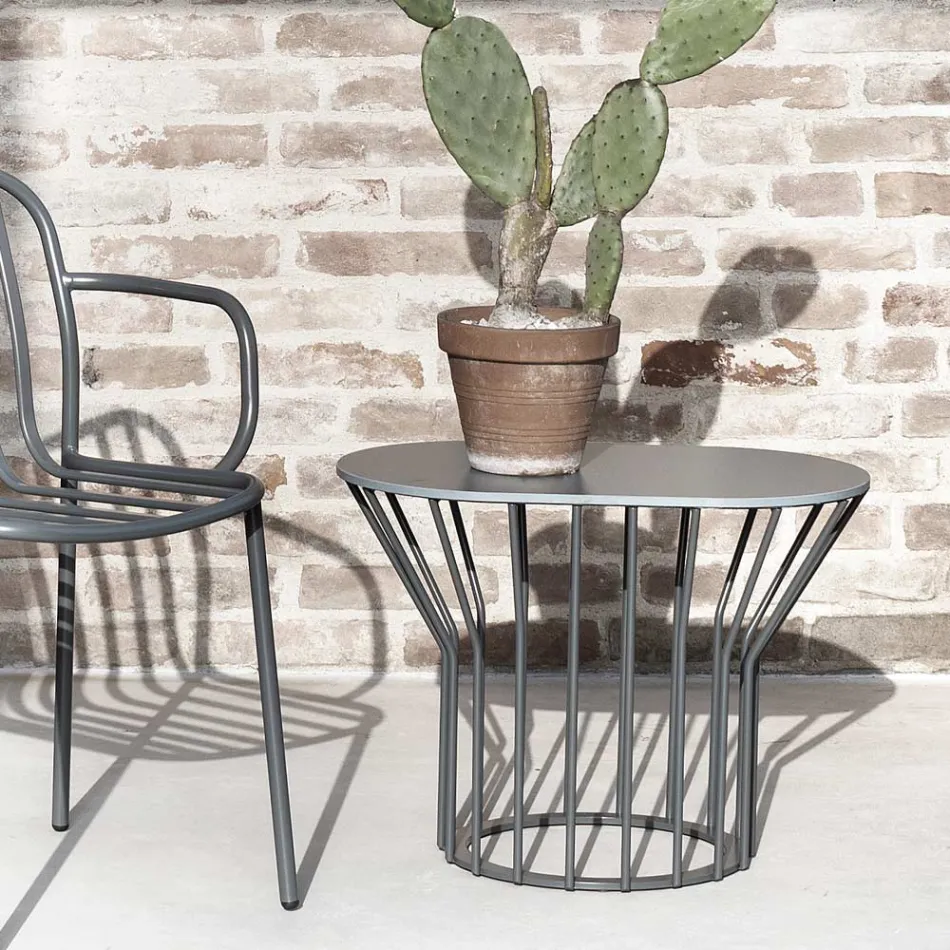 Outdoor coffee table in Hpl and metal Made in Italy - Guerrino Viadurini