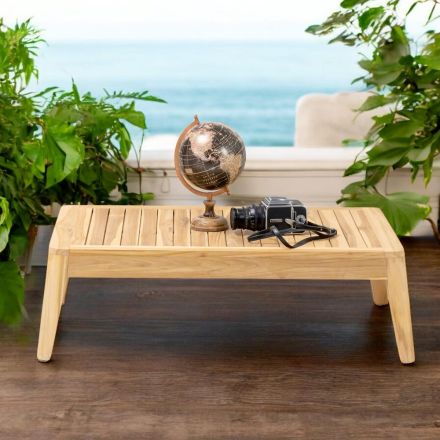 Natural Teak Wood Outdoor Coffee Table - Jhon Viadurini