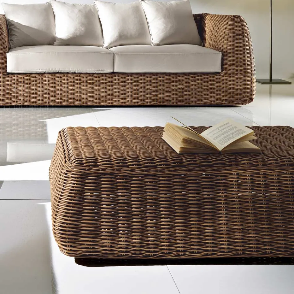 Outdoor Coffee Table in Hand Woven Polyrattan - Charlie Viadurini
