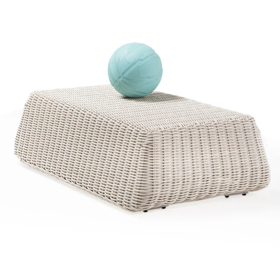 Outdoor Coffee Table in Hand Woven Polyrattan - Charlie Viadurini