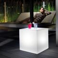 Bright Outdoor Coffee Table in White Polyethylene Made in Italy - Derti