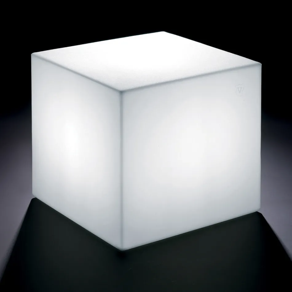 Derti - Illuminated Outdoor Table in Pearl Polyethylene Made in Italy Viadurini