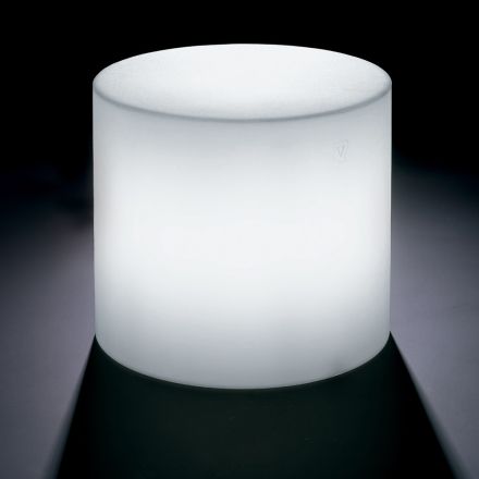 Derti - Illuminated Outdoor Table in Pearl Polyethylene Made in Italy Viadurini