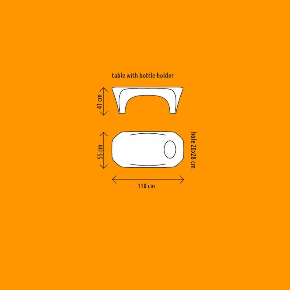 Outdoor or Indoor Coffee Table with Spumantiera, 2 Piece Design - Lily by Myyour Viadurini