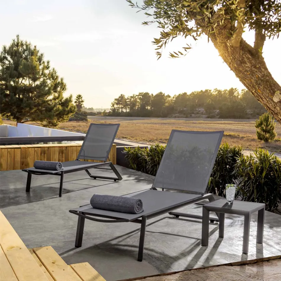 Square Outdoor Coffee Table in Painted Aluminium, Homemotion 2 Pieces - Marius Viadurini