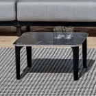 Square Outdoor Coffee Table in Aluminium and High Quality Stoneware - Filomena Viadurini