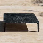 Square Outdoor Coffee Table in Aluminium and High Quality Stoneware - Filomena Viadurini