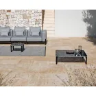 Square Outdoor Coffee Table in Aluminium and High Quality Stoneware - Filomena Viadurini