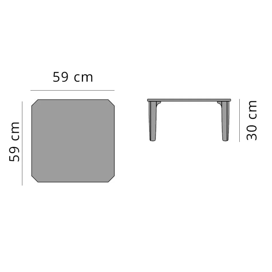 Square Outdoor Coffee Table in Aluminium and High Quality Stoneware - Filomena Viadurini