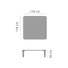 Square Outdoor Coffee Table in Aluminium and High Quality Stoneware - Filomena Viadurini