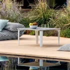 Square Outdoor Coffee Table in Aluminium and High Quality Stoneware - Filomena Viadurini