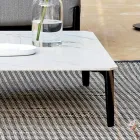 Square Outdoor Coffee Table in Aluminium and High Quality Stoneware - Filomena Viadurini