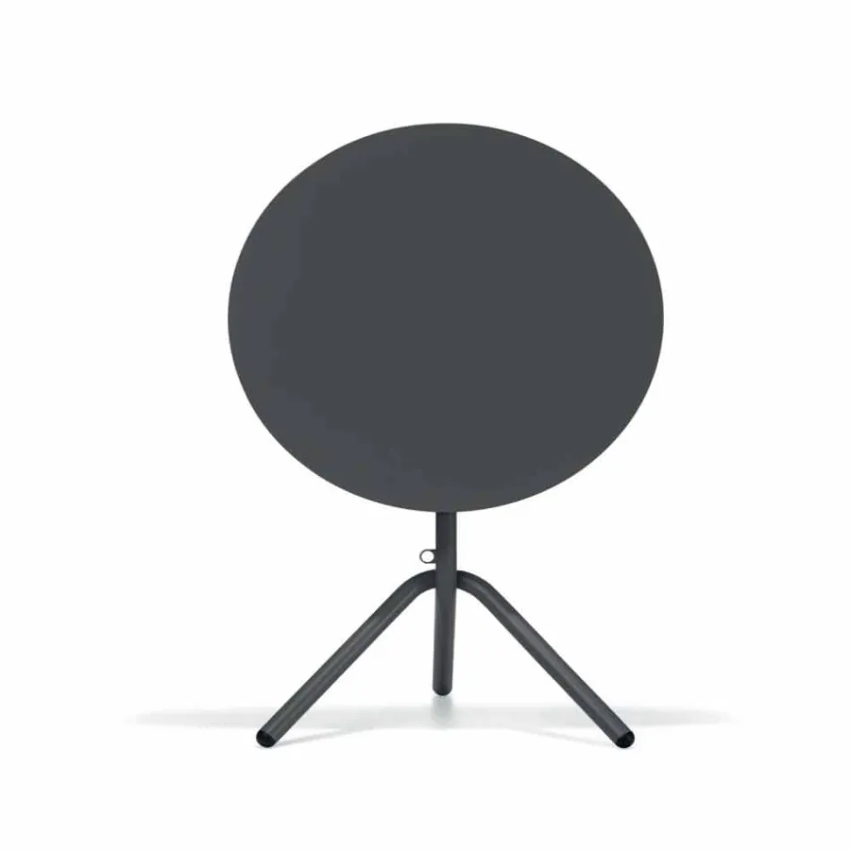 Round Outdoor Metal and Sheet Metal Table Made in Italy - Alberic Viadurini