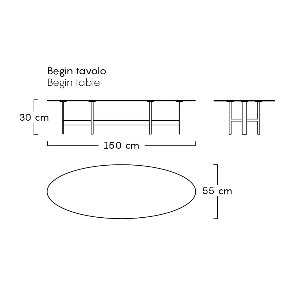 Outdoor Coffee Table Steel Structure Made in Italy - Begin by Myyour Viadurini